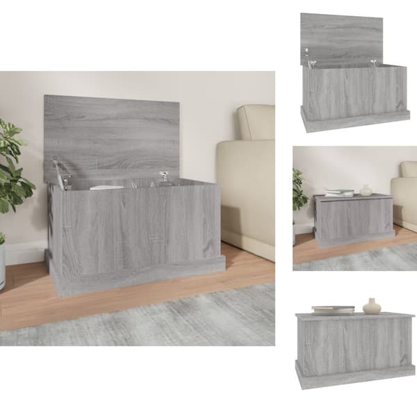 Opbevaringskister - Living opbevaringskasse 70x40x38 cm konstrueret træ grå sonoma-eg