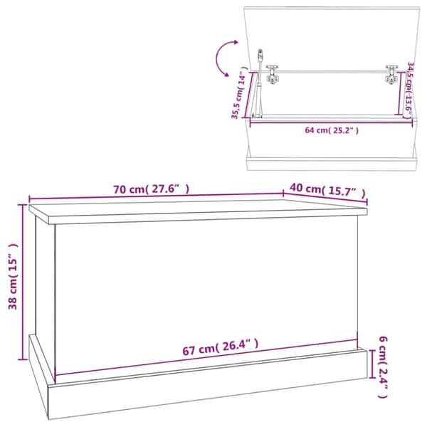 Opbevaringskister - Living opbevaringskasse 70x40x38 cm konstrueret træ sort