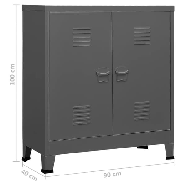 Industriellt förvaringsskåp antracit 90x40x100 cm stål - Förvaringskista - Förvaringskistor - Home & Living