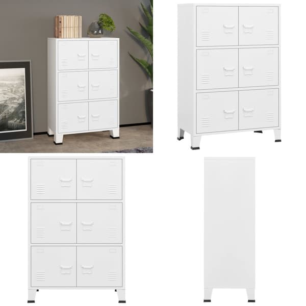 Industrielt opbevaringsskab 75x40x115 cm stål hvid - Opbevaringsskab - Opbevaringsskabe - Home & Living