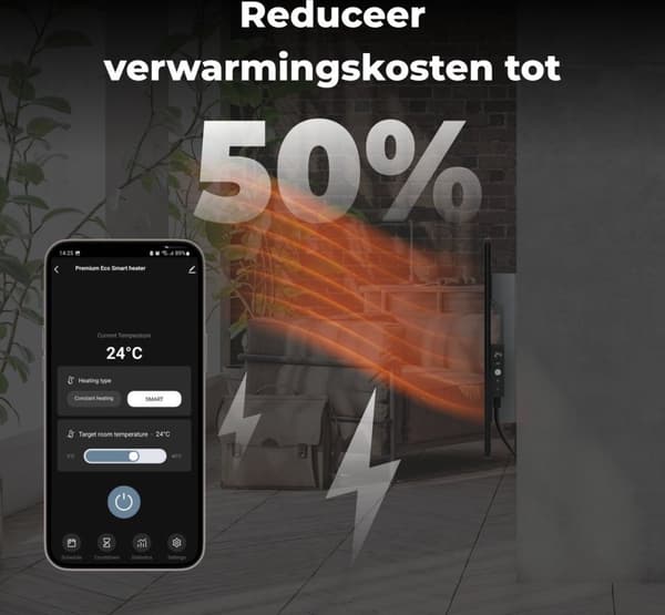 Aeno infrarød varmelegeme Premium Eco Smart LED GH4S 700W BK detail (AGH0004S)