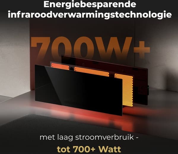 Aeno infrarød varmelegeme Premium Eco Smart LED GH4S 700W BK detail (AGH0004S)