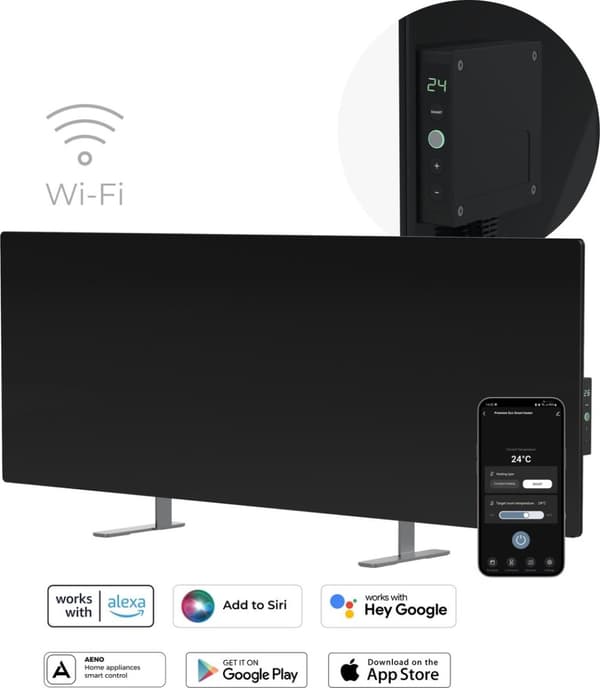 Aeno infrarød varmelegeme Premium Eco Smart LED GH4S 700W BK detail (AGH0004S) Sort