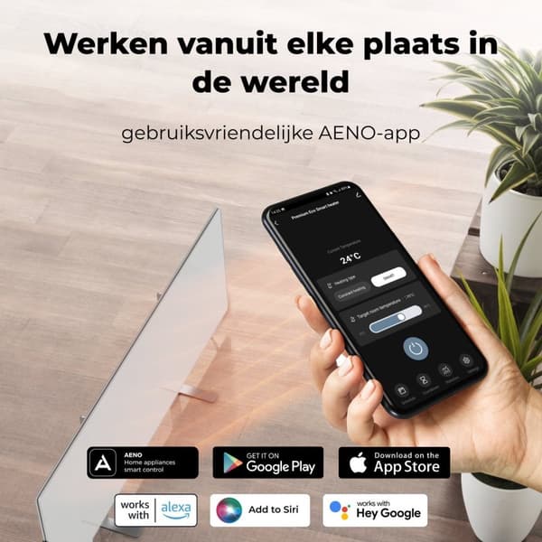 Aeno infrarød varmelegeme Premium Eco Smart LED GH3S 700W WH detail (AGH0003S)