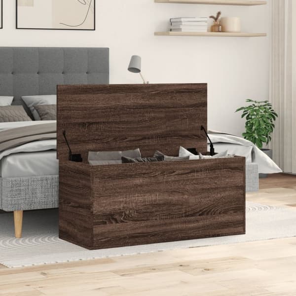 vidaXL Oppbevaringsboks brun eik 100x42x46 cm konstruert tre