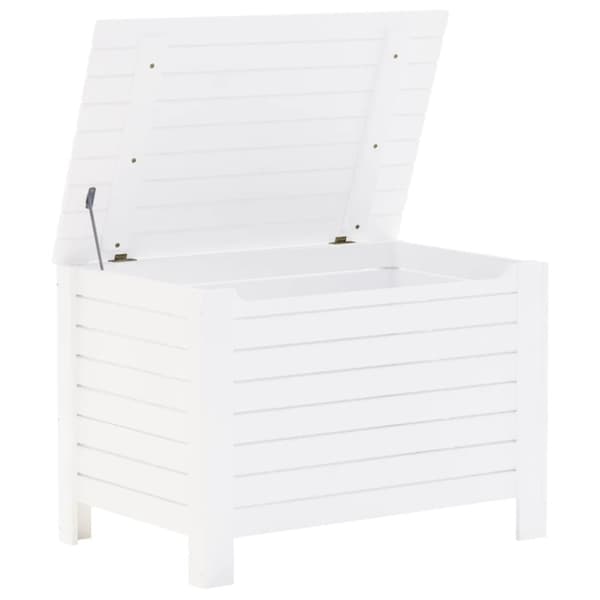 vidaXL opbevaringsboks med låg RANA 80x49x54 cm massivt fyrretræ hvid