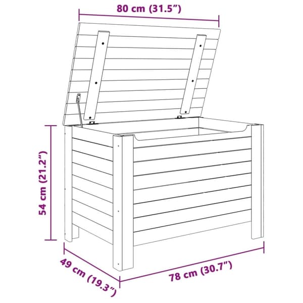 vidaXL Putekasse med lokk RANA 80x49x54 cm heltre furu