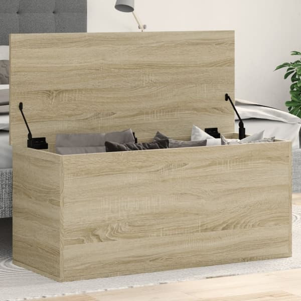 vidaXL Oppbevaringsboks sonoma eik 100x42x46 cm konstruert tre