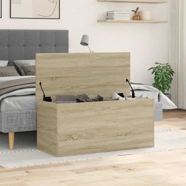 vidaXL Oppbevaringsboks sonoma eik 100x42x46 cm konstruert tre