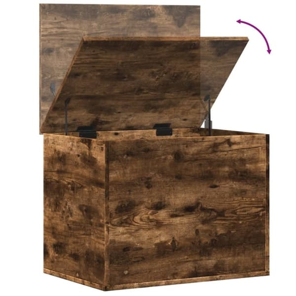 vidaXL Förvaringslåda rökfärgad ek 60x42x46 cm konstruerat trä