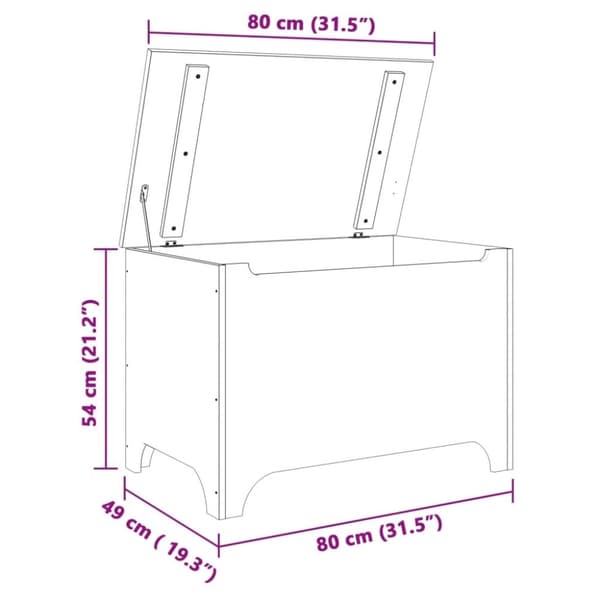vidaXL Putekasse med lokk RANA 80x49x54 cm heltre furu
