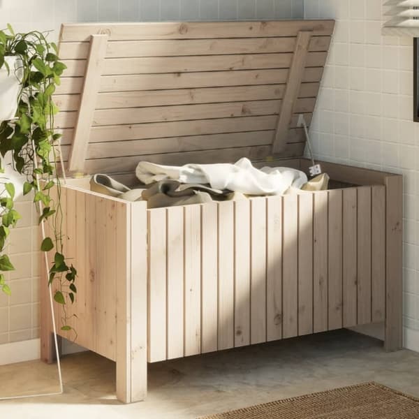 vidaXL Putekasse med lokk RANA 100x49x54 cm heltre furu