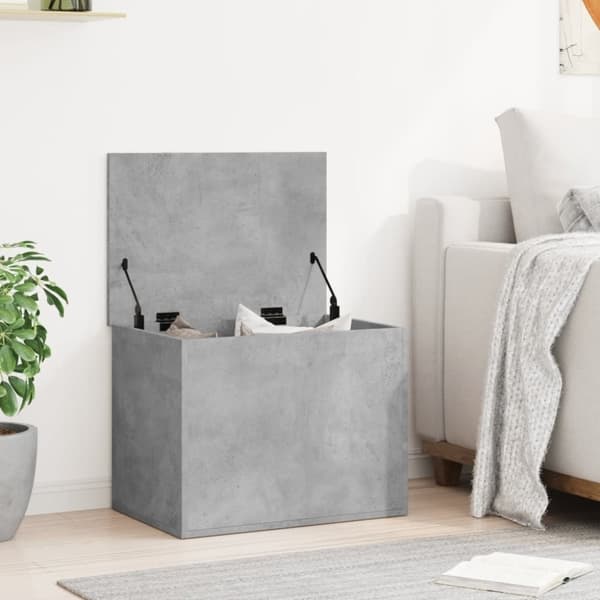 vidaXL Oppbevaringsboks betonggrå 60x42x46 cm konstruert tre
