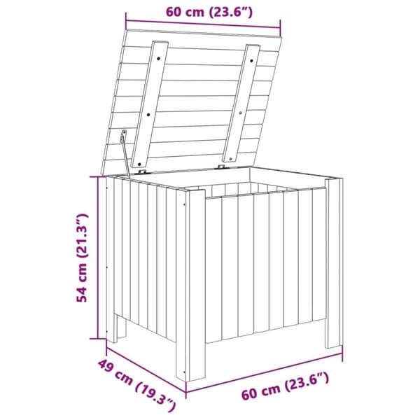 vidaXL Putekasse med lokk RANA hvit 60x49x54 cm heltre furu