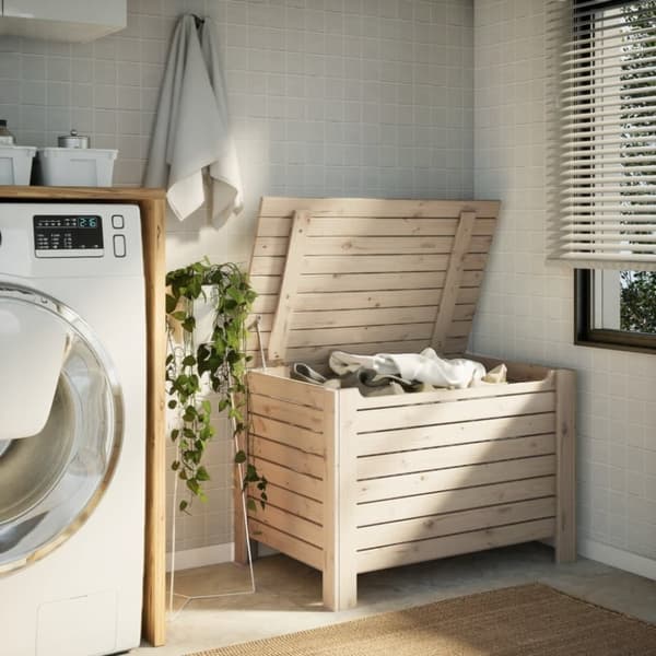 vidaXL Putekasse med lokk RANA 100x49x54 cm heltre furu