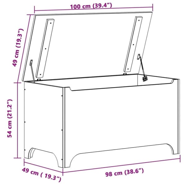 vidaXL opbevaringsboks med låg RANA 100x49x54 cm massivt fyrretræ hvid