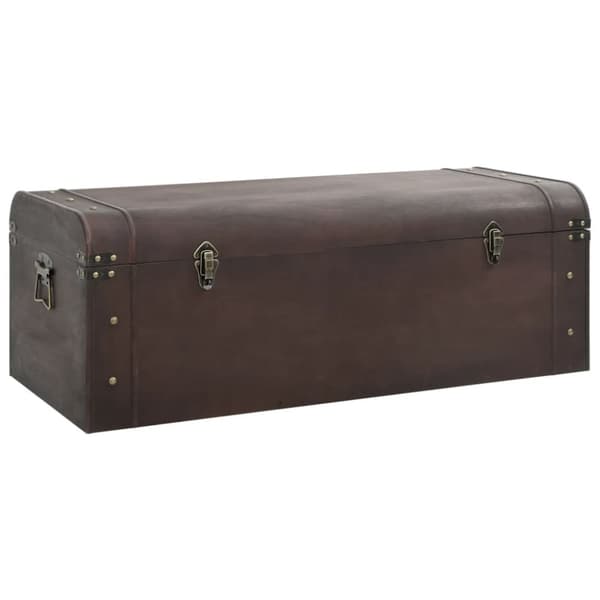 vidaXL Skattkista med spärrar mörkbrun 110x50x39,5 cm plywood