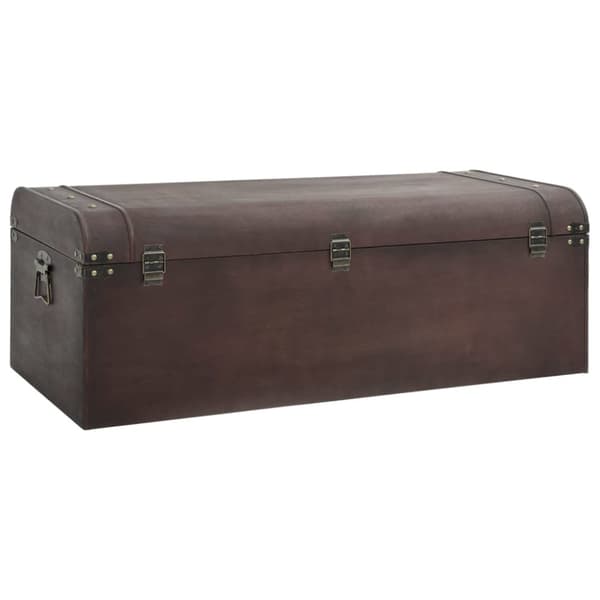 vidaXL skattekiste med spænder 110x50x39,5 cm krydsfiner mørkebrun