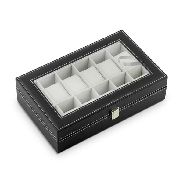 Laatikko 12 kellolle Massido MS-710 musta ja beige