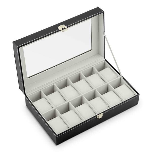 Laatikko 12 kellolle Massido MS-710 musta ja beige