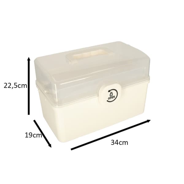 Organizer medicinbeholder medicin førstehjælpskasse til opbevaring af medicin 34x19x22,5cm
