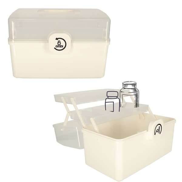 Organizer medicinbeholder medicin førstehjælpskasse til opbevaring af medicin 34x19x22,5cm