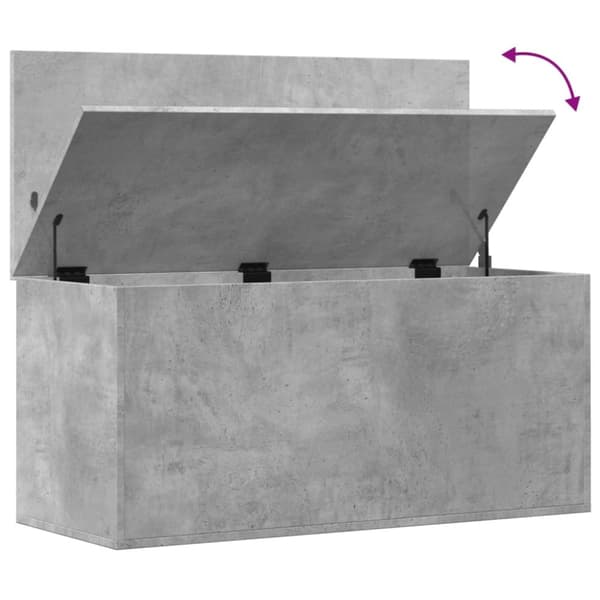 opbevaringsboks 100x42x46 cm konstrueret træ betongrå