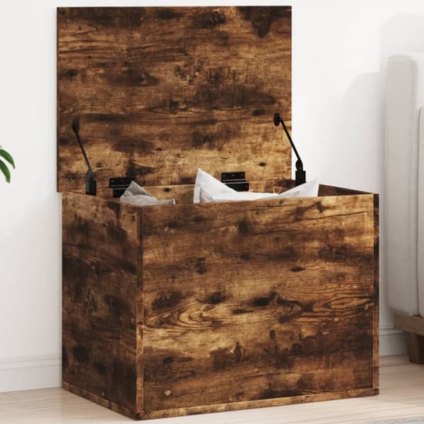 opbevaringsboks 60x42x46 cm konstrueret træ røget egetræsfarve