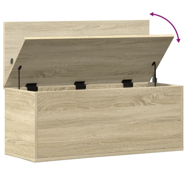 opbevaringsboks 90x35x35 cm konstrueret træ sonoma-eg