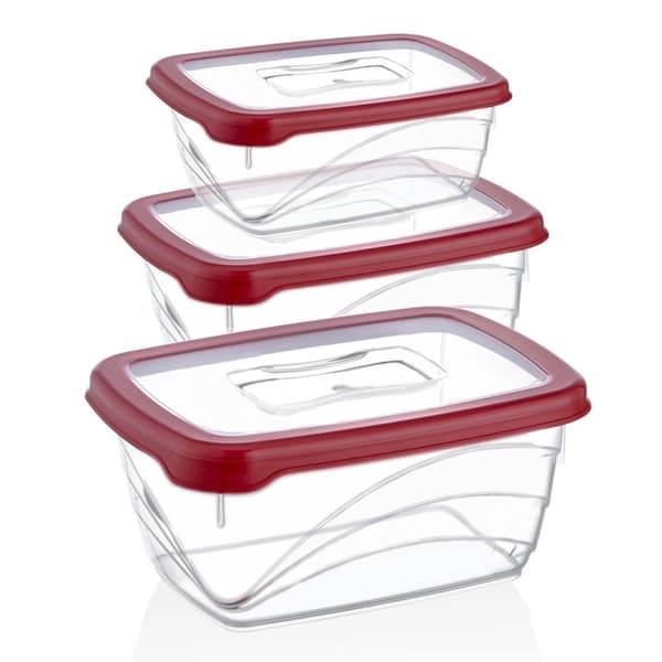 Herzberg 3 dele ekstra dyb Bio Saver Box-sæt rød