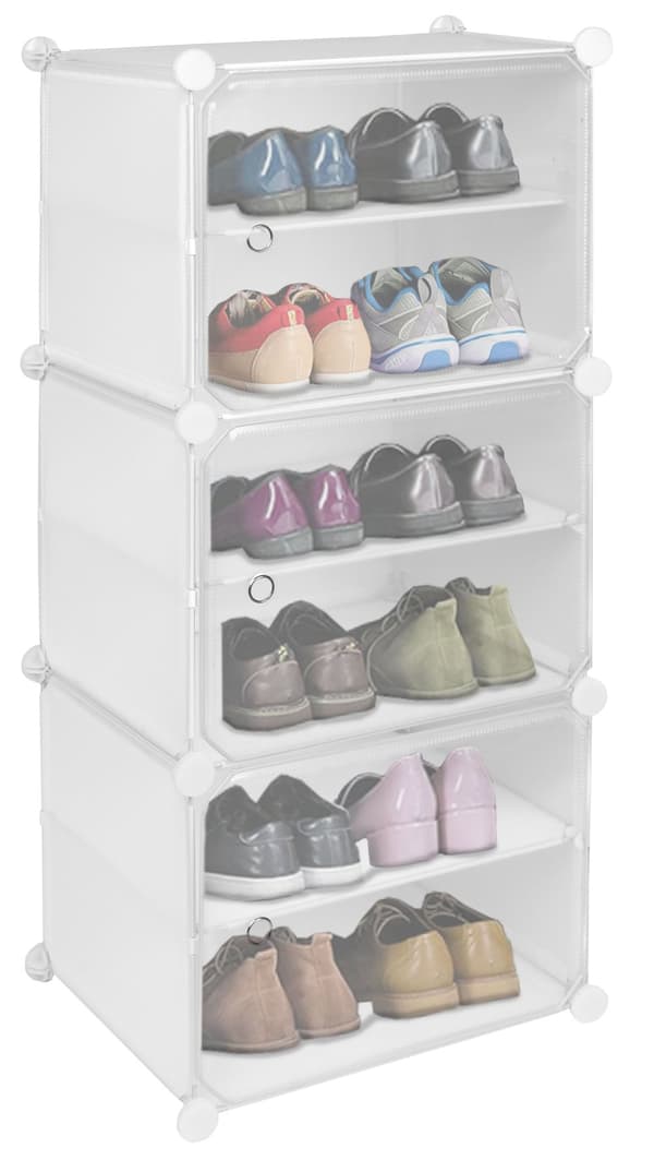 Pola modulopbygget garderobe skoskab, hvid