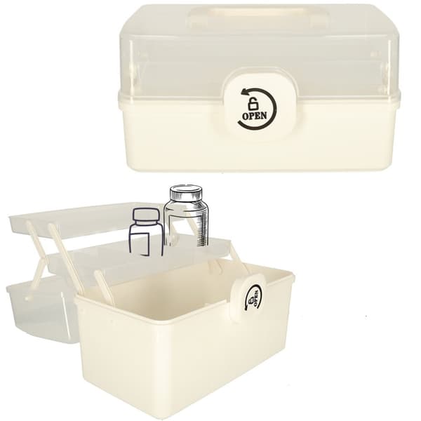 Organizer medicinbehållare medicin första hjälpen kit medicinförvaring 29x16x15cm