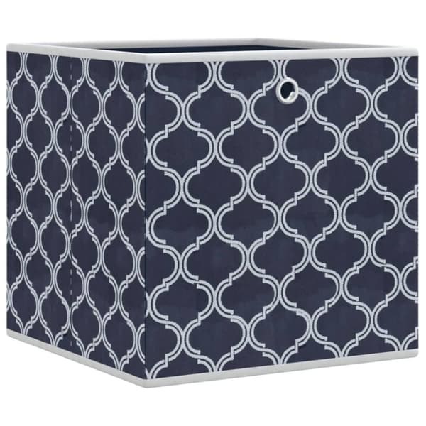 Vikbar förvaringslådor 10 st blå 32x32x32 cm non-woven tyg