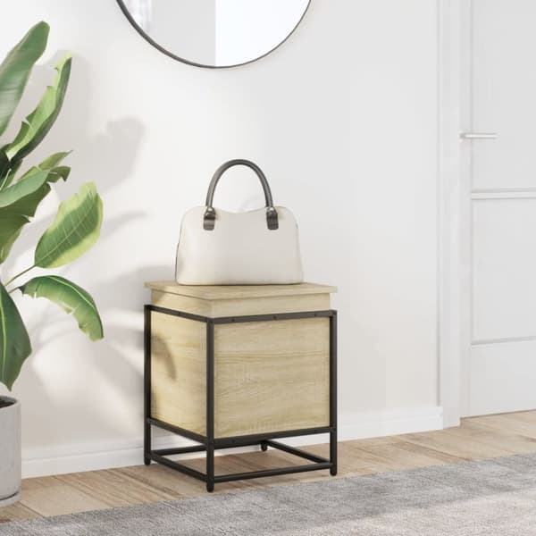 Förvaringslåda med lock sonoma-ek 40x40x51,5 cm konstruerat trä