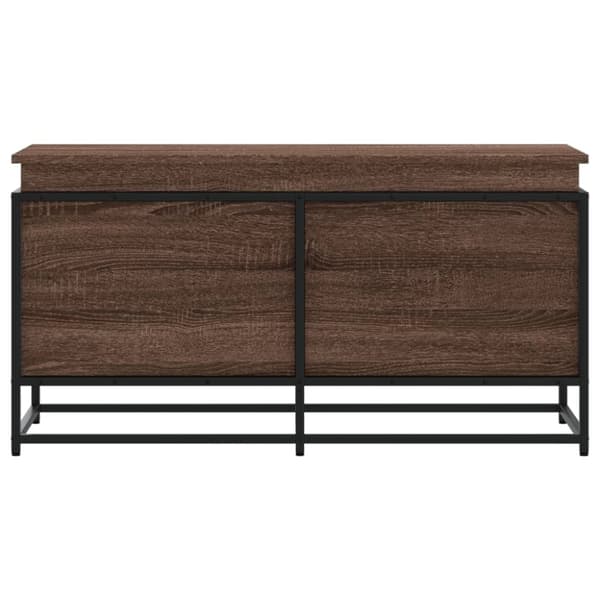 opbevaringsboks med låg 100x40x51,5 cm konstrueret træ brunt eg