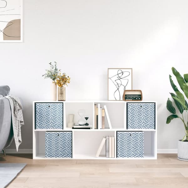 opbevaringskasser 4 stk. 32x32x32 cm foldbare stof blå