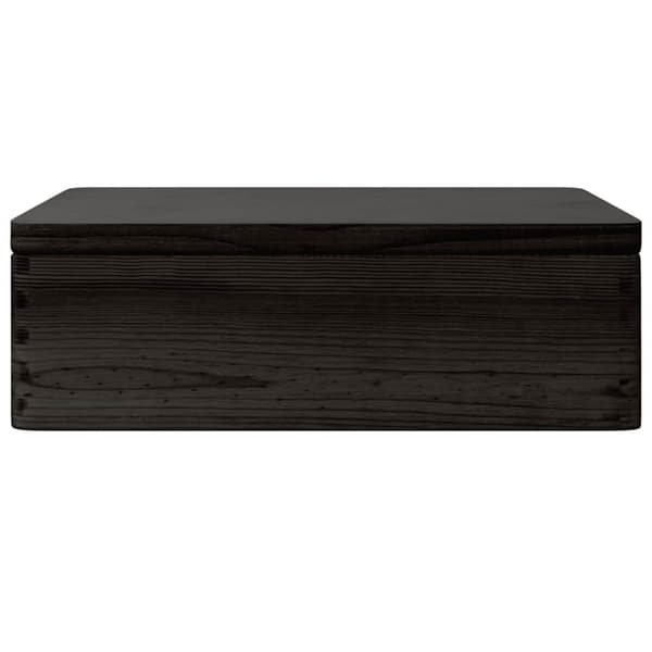 Trälåda med lock svart 40x30x13 cm massiv furu