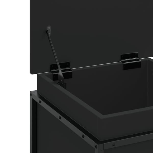 Förvaringslåda med lock svart 40x40x51,5 cm konstruerat trä