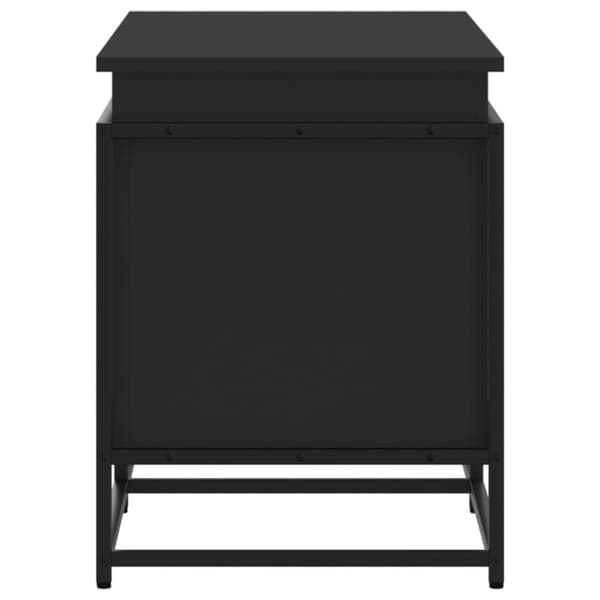opbevaringsboks med låg 100x40x51,5 cm konstrueret træ sort