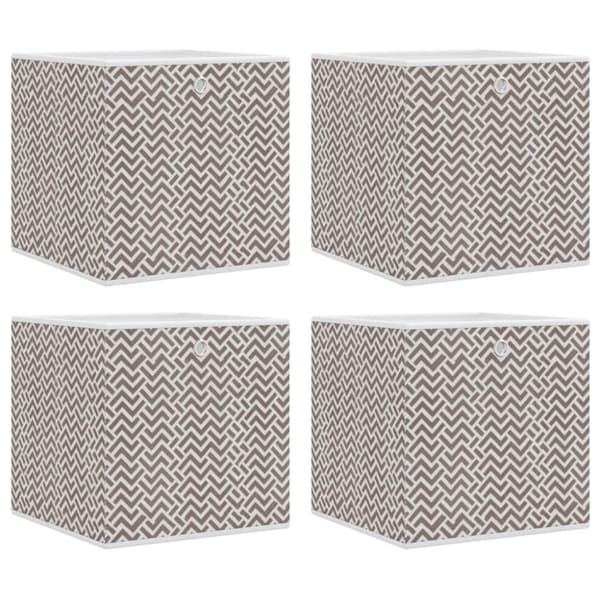opbevaringskasser 4 stk. 32x32x32 cm foldbare stof brun