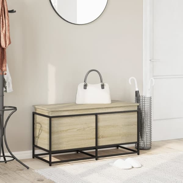 Förvaringslåda med lock sonoma-ek 100x40x51,5cm konstruerat trä