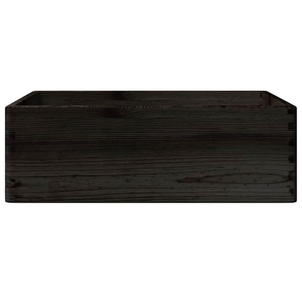 Trälåda med handtag svart 40x30x13 cm massiv furu