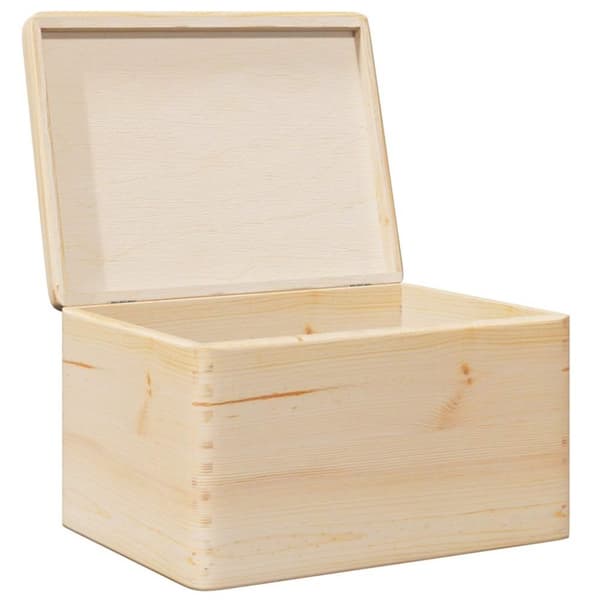 trækasse med låg 40x30x23 cm massivt fyrretræ