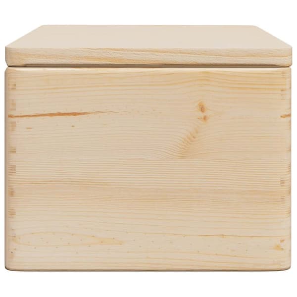trækasse med låg 40x30x23 cm massivt fyrretræ