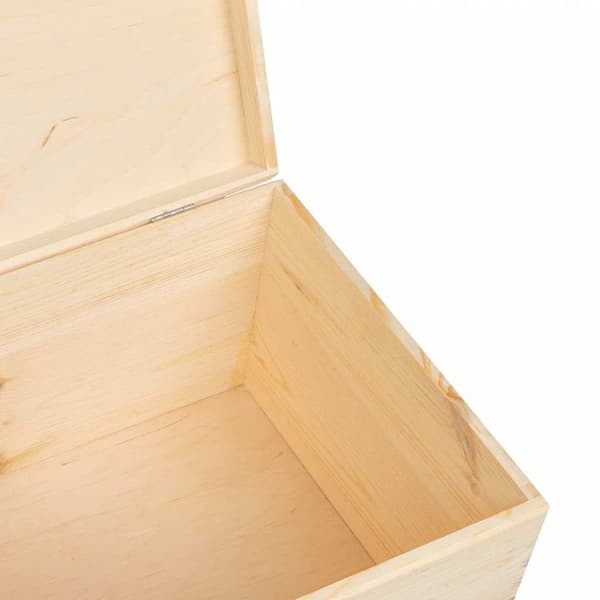 trækasse med låg 40x30x23 cm massivt fyrretræ