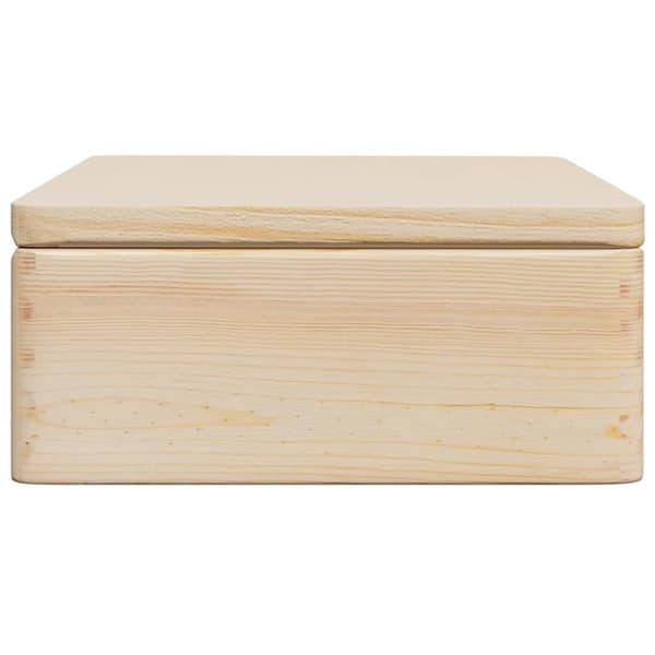 trækasse med låg 40x30x13 cm massivt fyrretræ