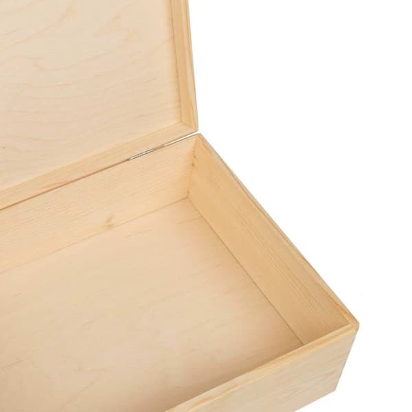 trækasse med låg 40x30x13 cm massivt fyrretræ