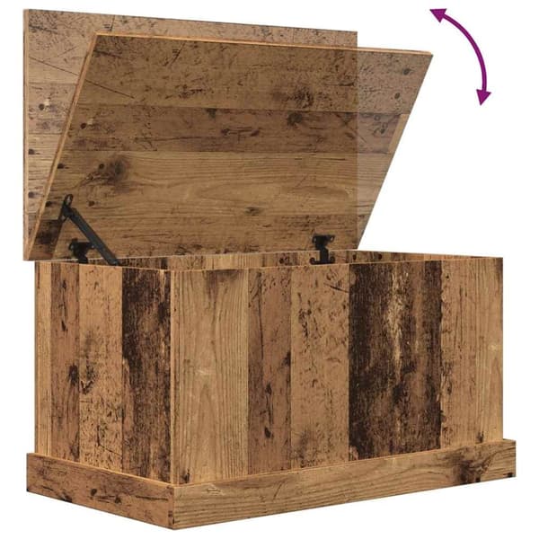 opbevaringskasse 70x40x38 cm konstrueret træ antikt træ