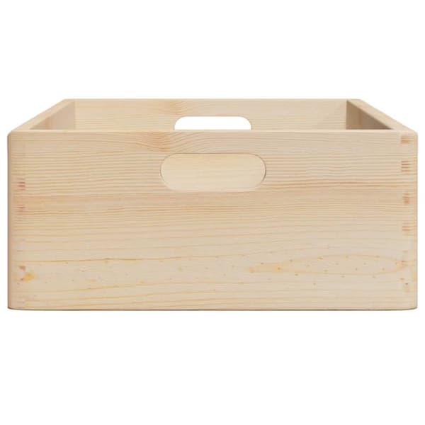 puulaatikko kahvoilla 40x30x13cm massiivi mäntypuuta