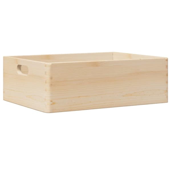 puulaatikko kahvoilla 40x30x13cm massiivi mäntypuuta
